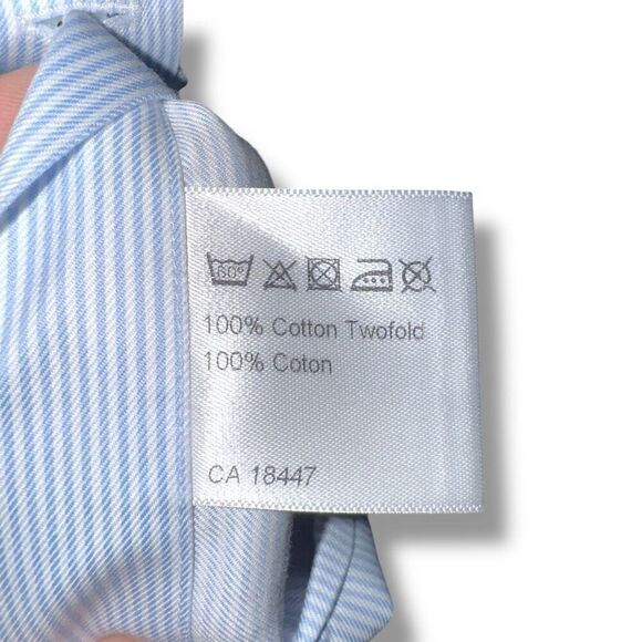 Stenstroms Bengal Stripe Fitted Body Twofold Cotton Super Dress Shirt 17 XL - Picture 7 of 9